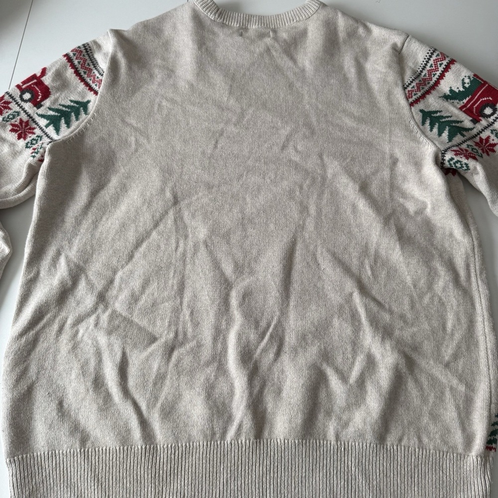 Chaps Vintage Red Truck Christmas Tree 100% Cotton Holiday Pullover Sweater XL - Picture 6 of 6